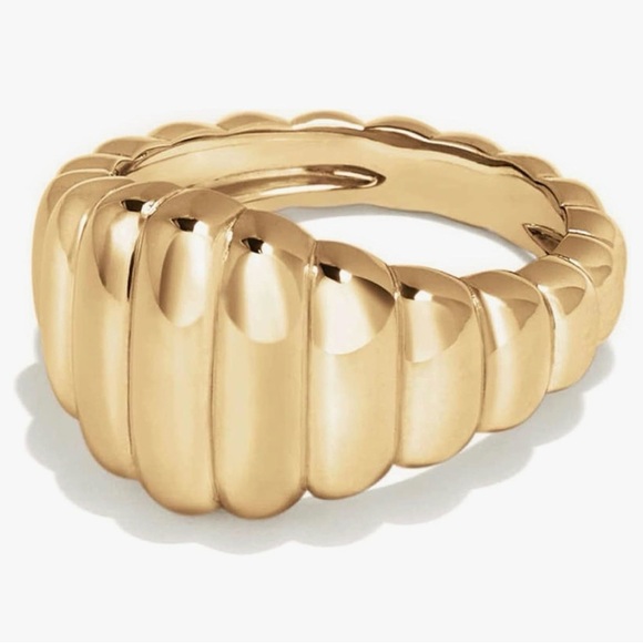 allen coco Jewelry - Gold Ribbed Dome Women's Ring